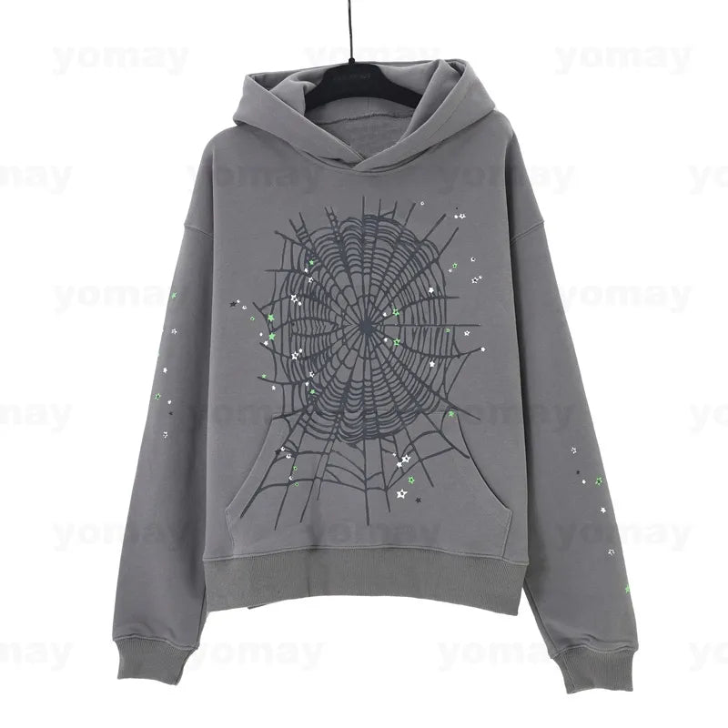 Sp5der "Grey and Green" Hoodie