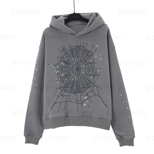 Sp5der "Grey and Green" Hoodie